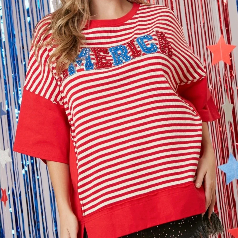 NEW PEACH LOVE USA America top in Red Sequins Size Small - Picture 2 of 6